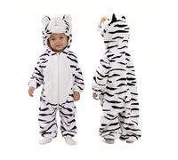 Doladola Bebé Mono de Animales Capucha, Infantil Pijama Cálido de Dibujos, Niño Niña Mameluco Suave y Lindo para Halloween (3-4 años,Tigre blanco)