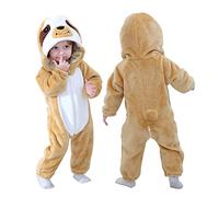 Doladola Bebé Mono de Animales Capucha, Infantil Pijama Cálido de Dibujos, Niño Niña Mameluco Suave y Lindo para Halloween (4-5 años, Perezosos)