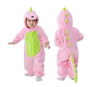 Doladola Bebé Niños Niñas Mono con Animales Ropa con Capucha Cálido Lindo Pijama（Dinosaurio Rosa，2-3 años）
