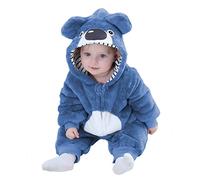 Doladola Bebé Primavera Otoño Romper Monos Pijamas de Franela de Animales con Capucha para niños pequeños 0-24 Meses(6-12 meses,blu koala)
