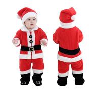 Doladola Conjunto de disfraz de Papá Noel para niñas y niños pequeños, Monos de Navidad + Sombrero de Santa（Noel para，2-3 años）