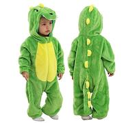 Doladola Mameluco de bebé para Halloween Monos de Franela de Animale Traje de Animales Ropa con Capucha Cálido Lindo Pijama (18-24 Meses,Dinosaurio Verde)