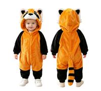 Doladola Mameluco de bebé para Halloween Monos de Franela de Animale Traje de Animales Ropa con Capucha Cálido Lindo Pijama (12-18 mese), Mapaches