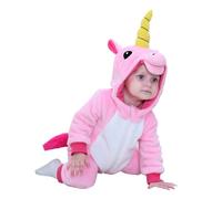 Doladola Mameluco para bebé Animal de Unicornio con Capucha Monos Pantalones de Peto para niña Ropa de Franela para niño （ 4-5 años, Unicornio rosa