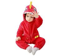 Doladola Mameluco para bebé Animal de Unicornio con Capucha Monos Pantalones de Peto para niña Ropa de Franela para niño （ 18-24 meses, Tiburón rojo