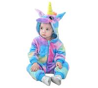 Doladola Mameluco para bebé Animal de Unicornio con Capucha Monos Pantalones de Peto para niña Ropa de Franela para niño （ 2-3 años, Unicornio Multicolor