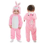 Doladola Mamelucos con Capucha para Bebé Mono para Niño Niña Pelele disfraz de Halloween para niños pequeños(Conejo rosa, Edades 2-3 años)