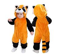 Doladola Mamelucos con Capucha para Bebé Mono para Niño Niña Pelele disfraz de Halloween para niños pequeños(Mapache, Edades 18-24 meses)