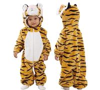 Doladola Mono con Capucha Animales Bebé pijama para lindo Niños y Niñas Traje de Franela Cálido Ropa Infantil Suave y Cómoda(18-24 Meses, Tigre)