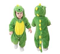 Doladola Mono con Capucha Animales Bebé pijama para lindo Niños y Niñas Traje de Franela Cálido Ropa Infantil Suave y Cómoda(3 meses, Dinosaurio Verde)