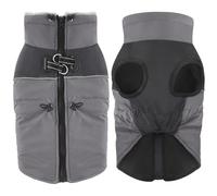 Dolahovy Chaqueta de Perro Impermeable Chaqueta de Invierno, Ropa de Mascota a Prueba de Viento Saltador Grande Abrigo de Perro Chaqueta de Lana Traje de Cachorro pequeño y Mediano (Gris, 2XL)
