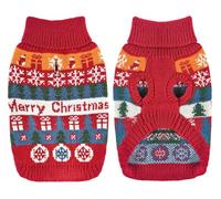 Dolahovy Suéter de Cachorro, Suéter de Nieve Abrigo de Cachorro Traje de Invierno de Navidad para Perros suéter de Perro Traje de Perro de Lana para Perros pequeños y medianos Gato jiwa Teddy (L)