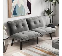 Dolamaní Sofá de 2 plazas, sofá, sillón y cama en uno, plegable, moderno, con función de sueño, terciopelo, para apartamentos, salones (gris)