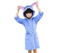 Dolamen Albornoz para Niños Niña Capucha, Dibujos Kigurumi Lana de Coral Camisón Albornoz Dama de Honor Ropa de Dormir Pijama SPA Hotel (130 para la Altura 120-130 cm (47 "-51"), Stitch)