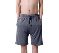 Dolamen Hombre Pantalones de Pijama Algodón Modal, Pantalones Boxeador Cortos Trunk Shorts Ropa de Dormir Cintura elástica Ajustable y Bolsillos para Dormir Tiempo Libre (XXXX-Large, Gris Oscuro)