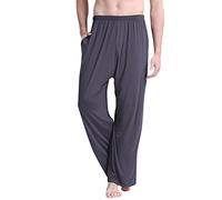 Dolamen Hombre Pantalones de Pijama Modal Algodón, 2018 Pantalones Boxeador Largo Casual Ropa de Dormir Cintura elástica Bolsillos Tiempo Libre Yoga Deportes (XXXX-Large, DeepGray)