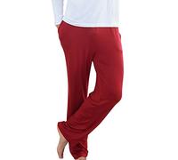 Dolamen Hombre Pantalones de Pijama Modal Algodón, 2018 Pantalones Boxeador Largo Casual Ropa de Dormir Cintura elástica Bolsillos Tiempo Libre Yoga Deportes (Large, Rojo)