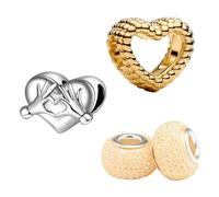 Dolarise Paquete de 3 dijes de plata compatibles con pulseras Pandora, dijes de plata de ley 925 para pulseras para mujeres, los colgantes colgantes con circonitas cúbicas son el regalo perfecto de