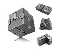 DOLASEV - Cubo Infinito de Metal para Ni os, Adultos y Adolescentes, Juguetes de Mano para la Ansiedad, Juguetes Sensoriales para Cumplea os (Gri
