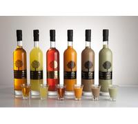 Dolce Cilento Set de Licores Italianos 6x700ml - Meloncello, Limoncello, Watermeloncello, Crema de Meloncello, Crema de Limoncello, Avellana - Licor Premium con Medallas - Regalo Gourmet