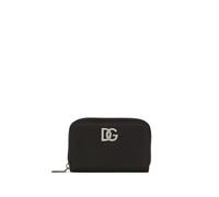 Dolce & Gabbana - Billetera de Cuero con Cierre de Cremallera y Logo Metálico Iconico - Accessories - Hombre - Negro - ONE SIZE -