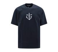 Dolce & Gabbana - Camiseta de Algodón con Estampado Marina - Tops - Hombre - Azul - S -
