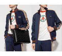 DOLCE & GABBANA Chaqueta De Lana A Rayas Con Logo Placa Sport Blouson S