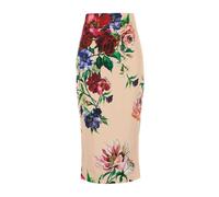 Dolce & Gabbana- Falda Estampada de Satén Elástico- Skirts- Mujer- Multicolor- L- Falda Estampada de Satén Elástico