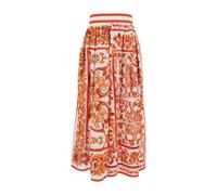 Dolce & Gabbana- Falda Midi Maiolica- Skirts- Mujer- Multicolor- M- Falda Midi Maiolica