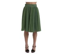 Dolce & Gabbana - Falda Plisada Verde Metálica A-Line - Skirts - Mujer - Verde - M -