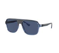 Dolce&Gabbana Hombre Sunglass DG6134 - Color del Marco: Azul transparente / Negro, Color de la Lente: Azul Oscuro