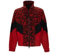 Dolce & Gabbana Leopardo Estampado Cazadora Dg Logo Rojo Negro Sudadera 13446