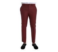 Dolce & Gabbana - Maroon Slim Fit Wool Dress Pants - Trousers - Hombre - Marrón - M -