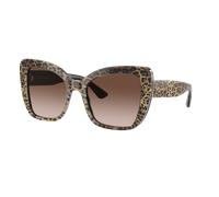 Dolce&Gabbana Mujer Sunglass DG4348 - Color del Marco: Leo y marrón sobre negro, Color de la Lente: Marrón Degradado Marrón Oscuro