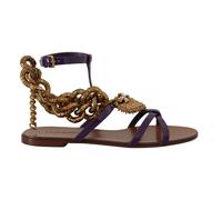 Dolce & Gabbana - Sandalias Planas Devotion - Shoes - Mujer - Púrpura - 37 1/2 EU -