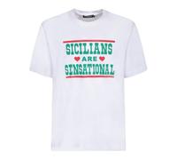Dolce & Gabbana - Sicily Love White T-Shirt - Tops - Hombre - Blanco - S -