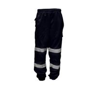 Dolce Vari Hi Viz - Pantalones de trabajo para hombre, con múltiples bolsillos, supersuaves, de alta visibilidad, para trabajo, azul marino, 5XL