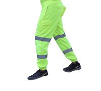 Dolce Vari Hi Viz - Pantalones de trabajo para hombre, con múltiples bolsillos, supersuaves, de alta visibilidad, para trabajo, amarillo, 5XL