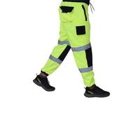 Dolce Vari Hi Viz - Pantalones de trabajo para hombre, con múltiples bolsillos, supersuaves, de alta visibilidad, para trabajo, Amarillo Azul Marino, L