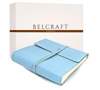Dolci - Álbum de fotos de piel para bebés, regalo elegante con caja de regalo hecho a mano, en clásico estilo Italiano, color azul agua
