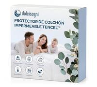 DOLCI SOGNI Protector de Colchón Impermeable en Fibra Natural Tencel - Funda Colchon 90x190cm - Cubre Colchón Antiácaros y Hipoalergénico - Transpirable y Termorregulador - Esquinas Elásticas