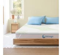 DOLCI SOGNI Topper Viscoelastico 140x190 cm, Espesor 5 cm, Topper 140x190 Espuma Viscoelástica con Funda de Aloe Vera y Elásticos de Sujeción, Topper sobre Colchon 140x190