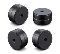 DolDer 4 patas de aluminio para altavoces, amortiguadores de golpes HiFi con alta estabilidad y amortiguadores de goma, 30 x 15 mm, 15 mm de alto, color negro