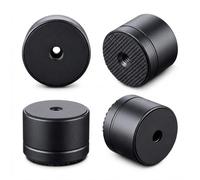 DolDer Juego de 4 patas de aluminio para dispositivos HiFi con alta estabilidad y amortiguadores de goma, 30 x 23 mm, 23 mm de alto, color negro