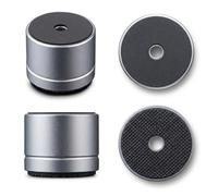 DolDer Juego de 4 patas de aluminio para dispositivos HiFi con alta estabilidad y amortiguadores de goma, 30 x 23 mm (23 mm de alto, plata)