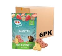 Dole Galletas para Perros para Mascotas, Mezcla de plátano y Fresa, Sabor a Fruta Real, golosinas crujientes Veganas, sin Trigo, Soja de maíz o aditivos Artificiales, Aperitivos de Entrenamiento de
