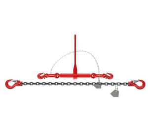 Dolezych Cadena de Amarre PowerLash L-150, 4000 Dan, 2 Piezas, con Gancho de Horquilla, 3,5 m de Longitud, Cadena 8-8, Negro/Rojo