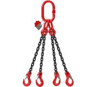 Dolezych DoKett - Cadena de 4 hebras para grúas (grado 8, 1 m, con gancho de horquilla, capacidad de carga de hasta 45°, 1700 kg a 60°)