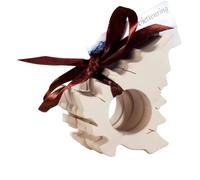 Dolfi - 4 servilleteros de madera de 10 cm | Madera natural de Val Gardena | Figura para Belén