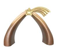 Dolfi - Cabaña con estrella de madera de 10 cm | Madera coloreada a mano en Val Gardena | Figura para Belén